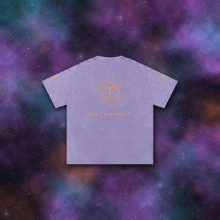 Aries Zodiac Oversized T-Shirt – Snow Wash Heavyweight Cotton
