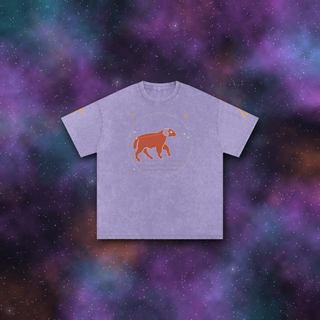 Aries Zodiac Oversized T-Shirt – Snow Wash Heavyweight Cotton