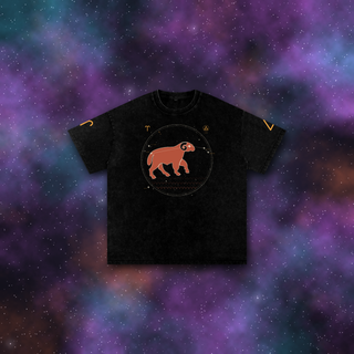 Aries zodiac tee on deep-space background