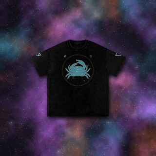 Cancer zodiac tee on deep-space background