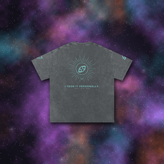 Cancer Zodiac Oversized T-Shirt – Snow Wash Heavyweight Cotton