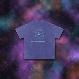 Cancer Zodiac Oversized T-Shirt – Snow Wash Heavyweight Cotton