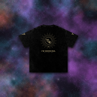Capricorn Zodiac Oversized T-Shirt – Snow Wash Heavyweight Cotton
