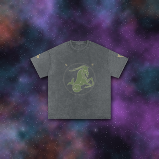 Capricorn Zodiac Oversized T-Shirt – Snow Wash Heavyweight Cotton