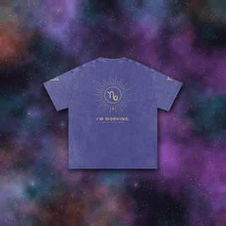 Capricorn Zodiac Oversized T-Shirt – Snow Wash Heavyweight Cotton