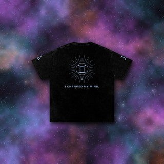Gemini Zodiac Oversized T-Shirt – Snow Wash Heavyweight Cotton