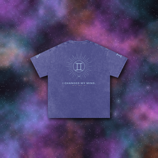 Gemini Zodiac Oversized T-Shirt – Snow Wash Heavyweight Cotton
