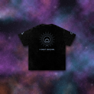 Libra Zodiac Oversized T-Shirt – Snow Wash Heavyweight Cotton