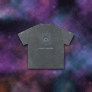 Libra Zodiac Oversized T-Shirt – Snow Wash Heavyweight Cotton