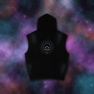 Libra Zodiac Sunburst Sleeveless Hoodie – Snow Wash