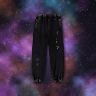 Pisces zodiac joggers on deep-space background