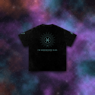 Pisces Zodiac Oversized T-Shirt – Snow Wash Heavyweight Cotton