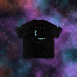 Pisces zodiac tee on deep-space background