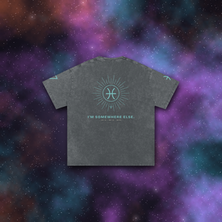 Pisces Zodiac Oversized T-Shirt – Snow Wash Heavyweight Cotton