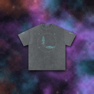 Pisces Zodiac Oversized T-Shirt – Snow Wash Heavyweight Cotton