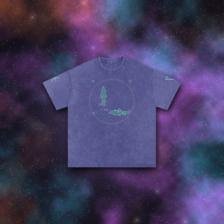 Pisces Zodiac Oversized T-Shirt – Snow Wash Heavyweight Cotton