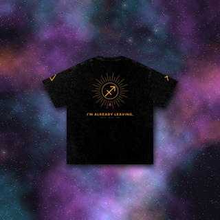 Sagittarius Zodiac Oversized T-Shirt – Snow Wash Heavyweight Cotton