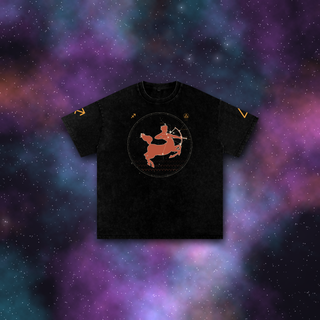 Sagittarius zodiac tee on deep-space background
