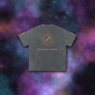 Sagittarius Zodiac Oversized T-Shirt – Snow Wash Heavyweight Cotton
