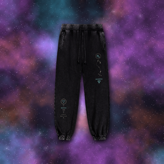 Scorpio zodiac joggers on deep-space background