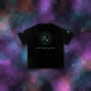 Scorpio Zodiac Oversized T-Shirt – Snow Wash Heavyweight Cotton