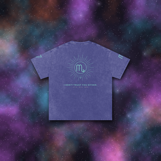 Scorpio Zodiac Oversized T-Shirt – Snow Wash Heavyweight Cotton