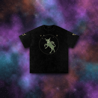 Taurus zodiac tee on deep-space background