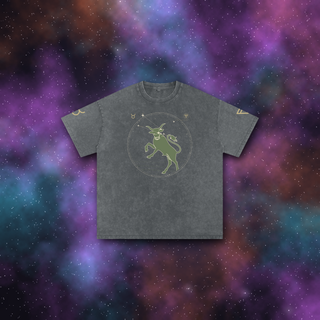 Taurus Zodiac Oversized T-Shirt – Snow Wash Heavyweight Cotton