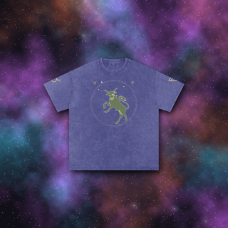 Taurus Zodiac Oversized T-Shirt – Snow Wash Heavyweight Cotton