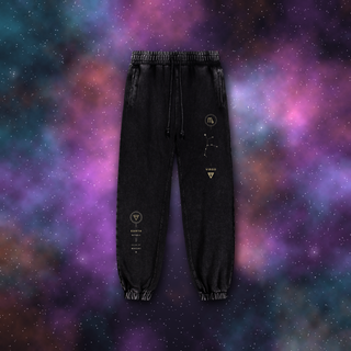 Virgo zodiac joggers on deep-space background