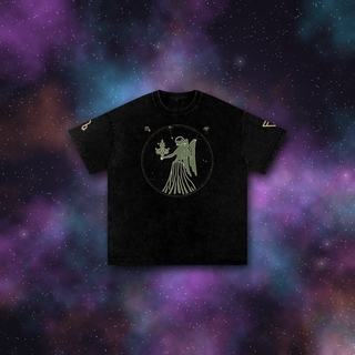Virgo zodiac tee on deep-space background