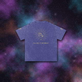 Virgo Zodiac Oversized T-Shirt – Snow Wash Heavyweight Cotton