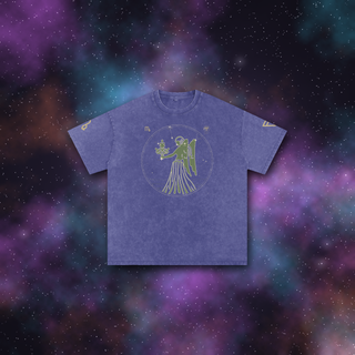 Virgo Zodiac Oversized T-Shirt – Snow Wash Heavyweight Cotton