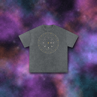 The Zodiac Wheel Oversized T-Shirt – Snow Wash Heavyweight Cotton