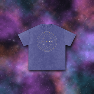 The Zodiac Wheel Oversized T-Shirt – Snow Wash Heavyweight Cotton